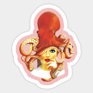 Sexy Girl With Octupus Sticker